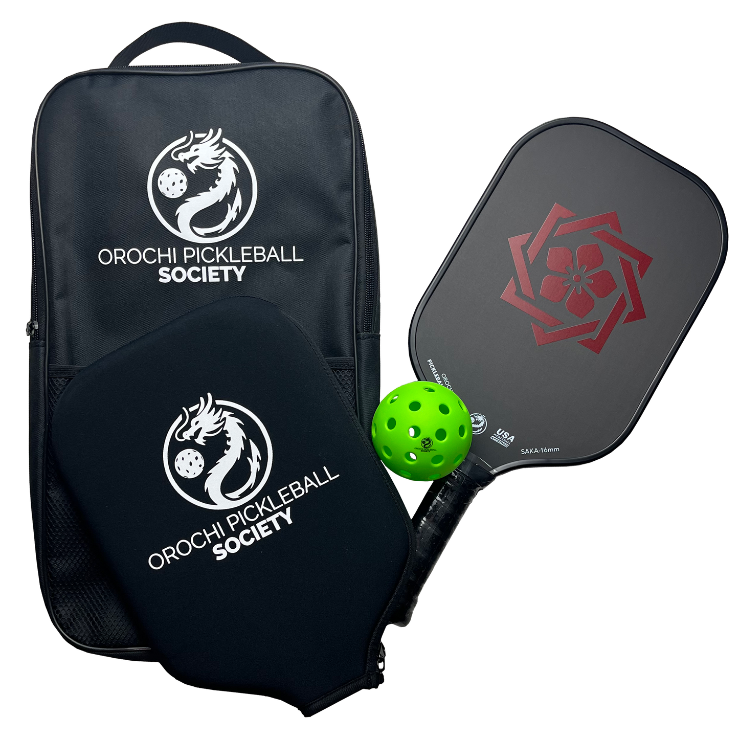 Pro Paddle Set - 1 Carbon Fiber Thermoformed Paddle, 1 Pickleball, 1 Cover & Bag