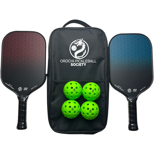 Practice Pickleball Set - 2 Practice Paddles, 4 Balls, 1 Bag